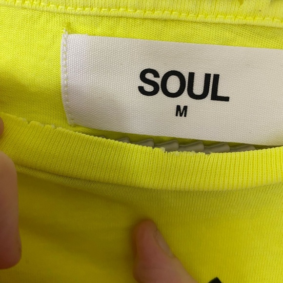 Soulcycle Neon Yellow Cropped Cycling Gym T-Shirt, woman’s size medium top - Picture 7 of 7